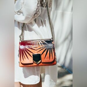 Authentic Jimmy Choo lockett petite in dark Shiraz coral 🪸